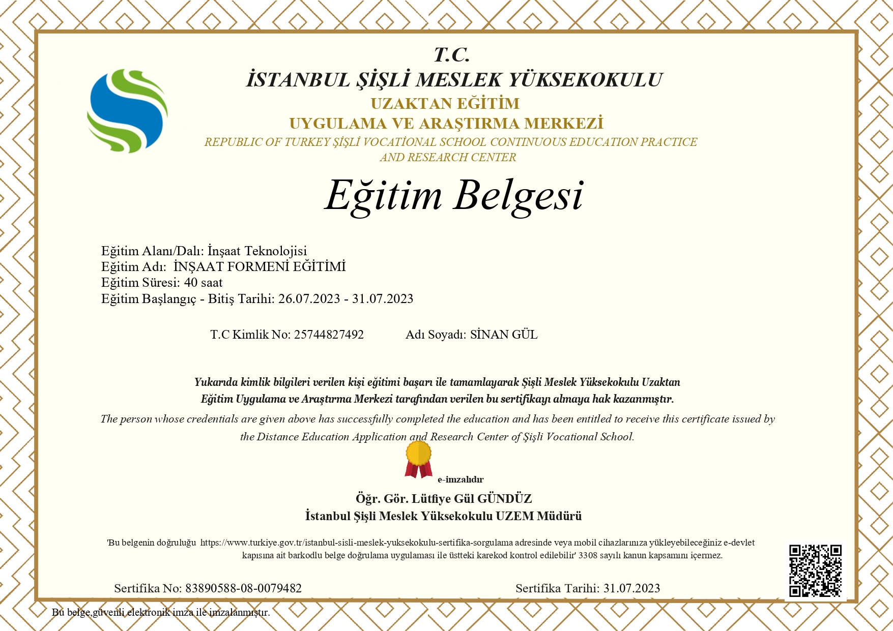 İNŞAAT FORMENİ