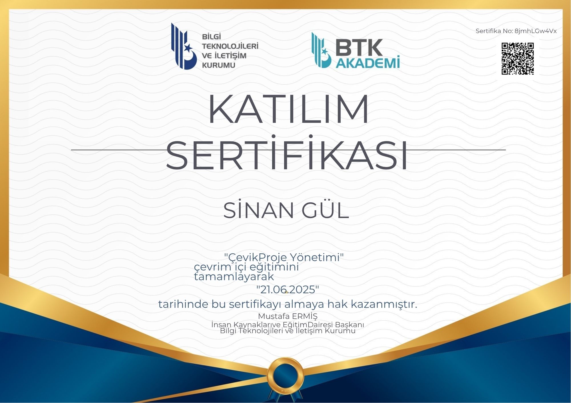 ÇEVİK PROJE YÖNETİMİ BELGESİ