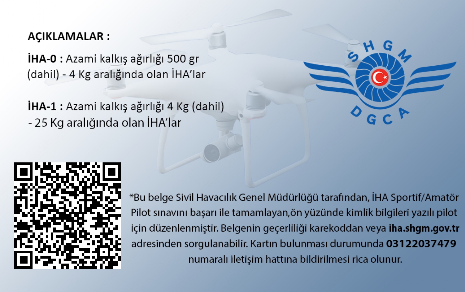 İHA - 1 PİLOTLUK BELGESİ