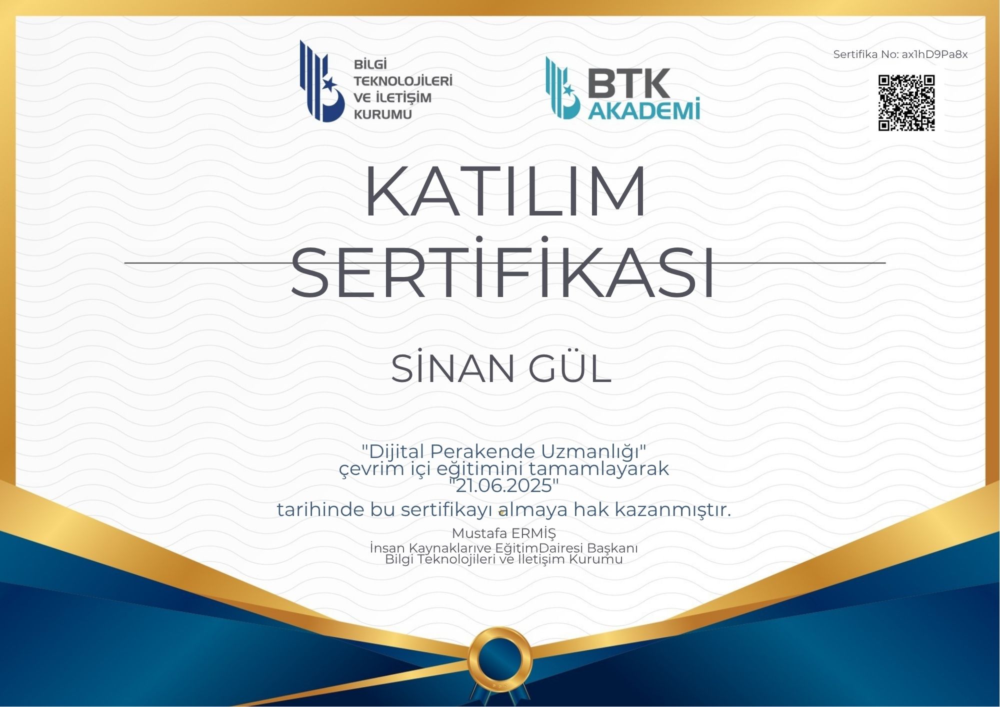 DİJİTAL PERAKENDE UZMANLIĞI EĞİTİMİ BELGESİ